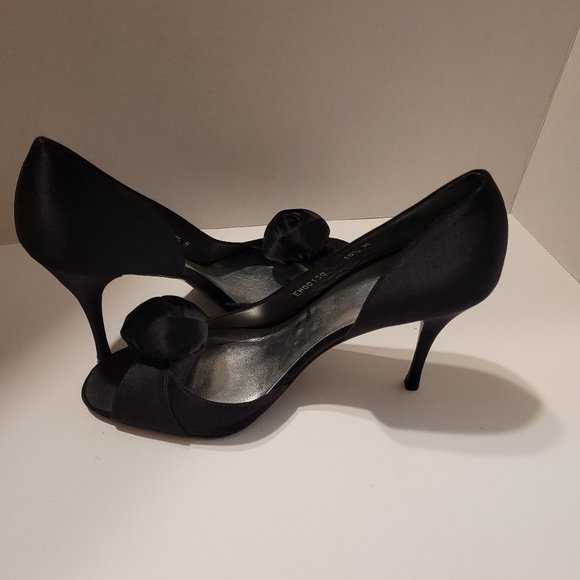 Stuart Weitzman Black Open Toe stiletto Heel-Size 10.5M - Picture 2 of 11